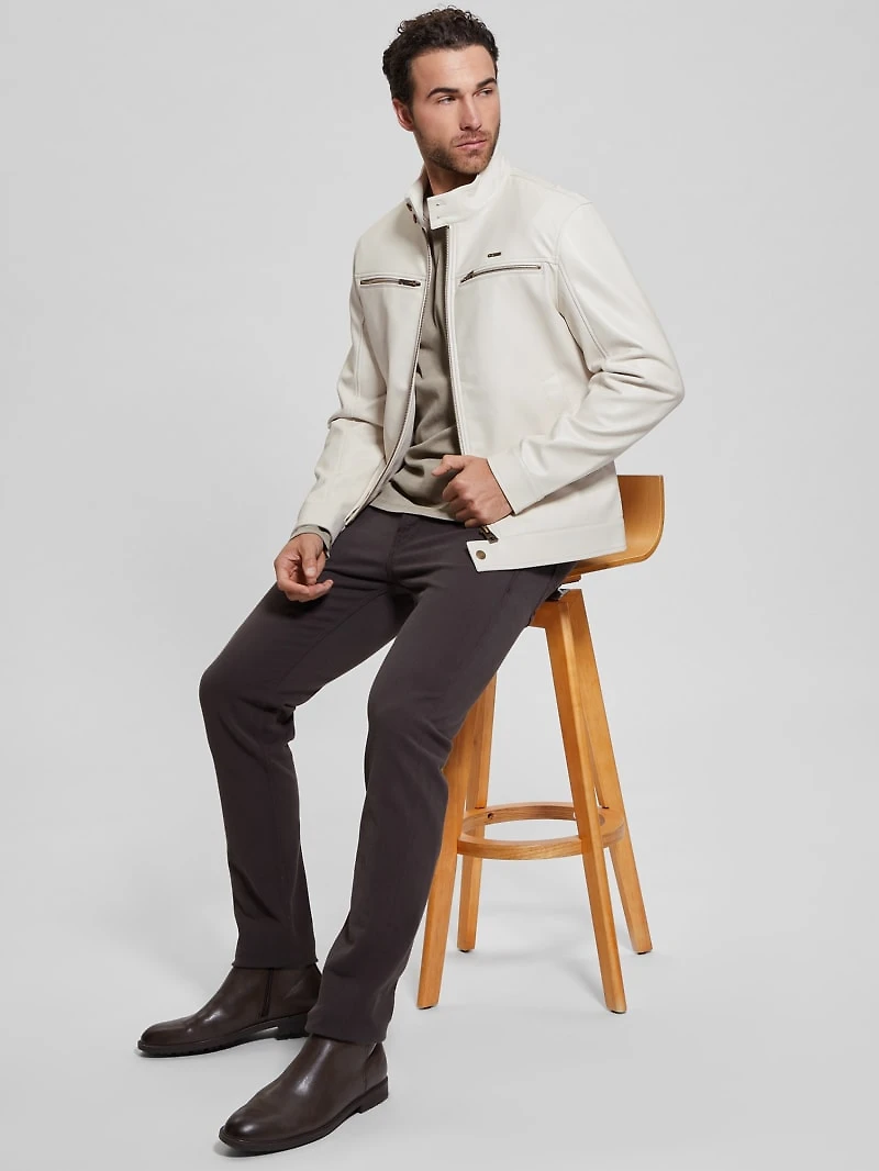 Faux-Leather Biker Jacket