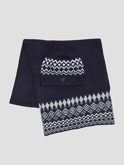 Jacquard Beanie & Scarf Set