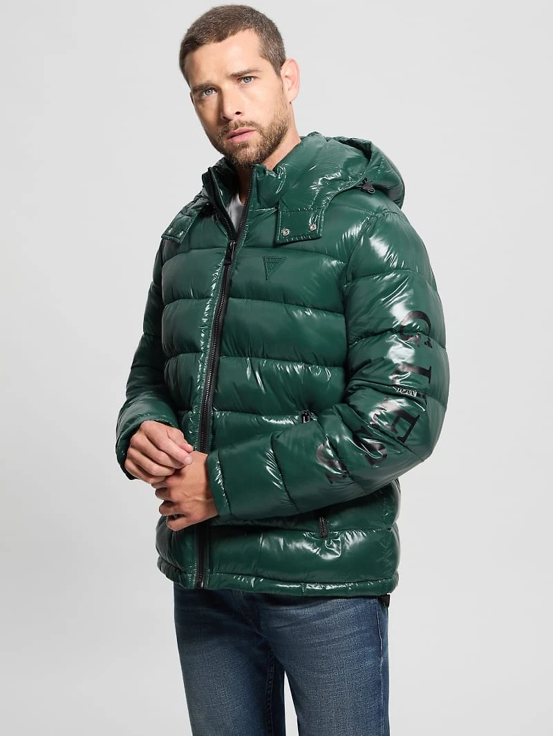 Shiny Hooded Puffer Jacket