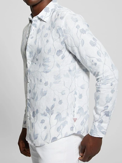 Eco Watercolor Vines Linen Shirt