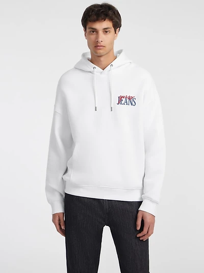 Mixed Chest Logo Hoodie