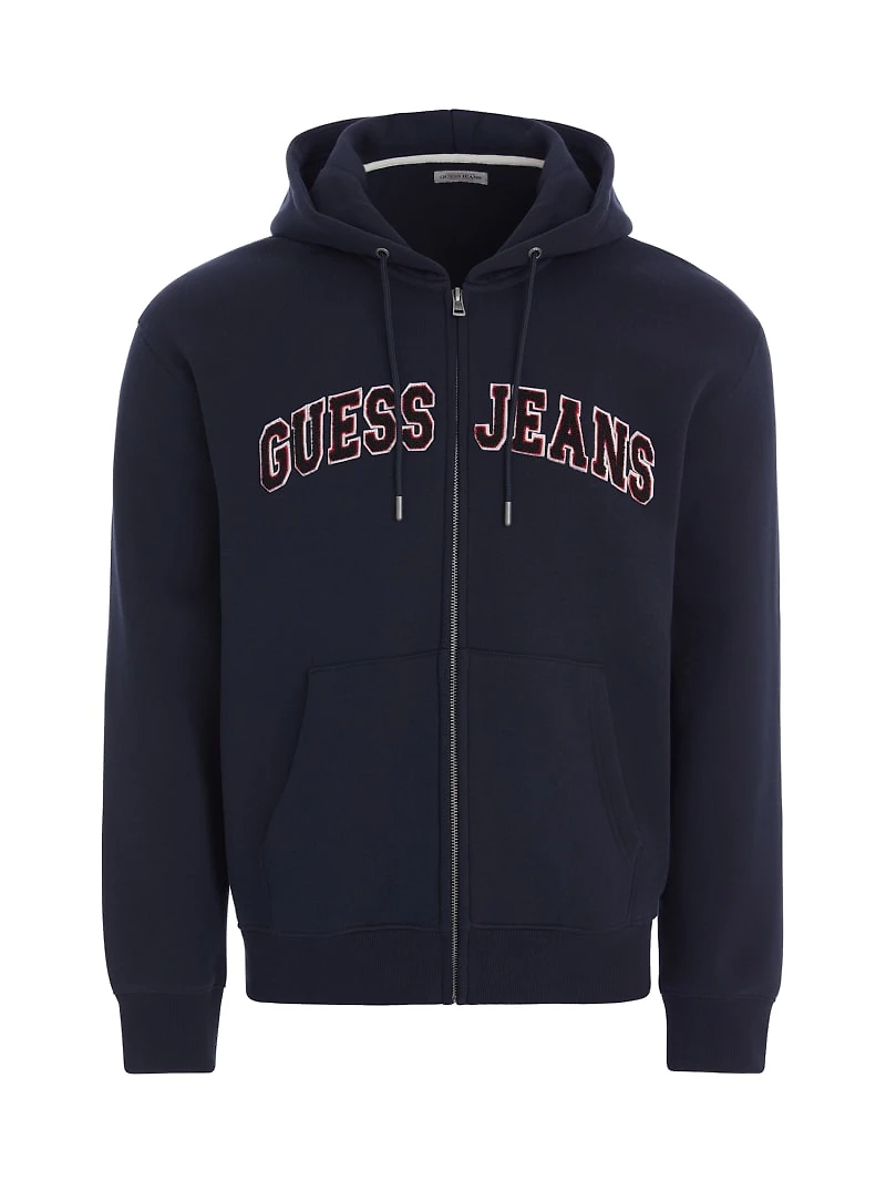 Chenille Patch Zip-Up Hoodie