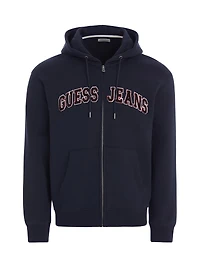 Chenille Patch Zip-Up Hoodie