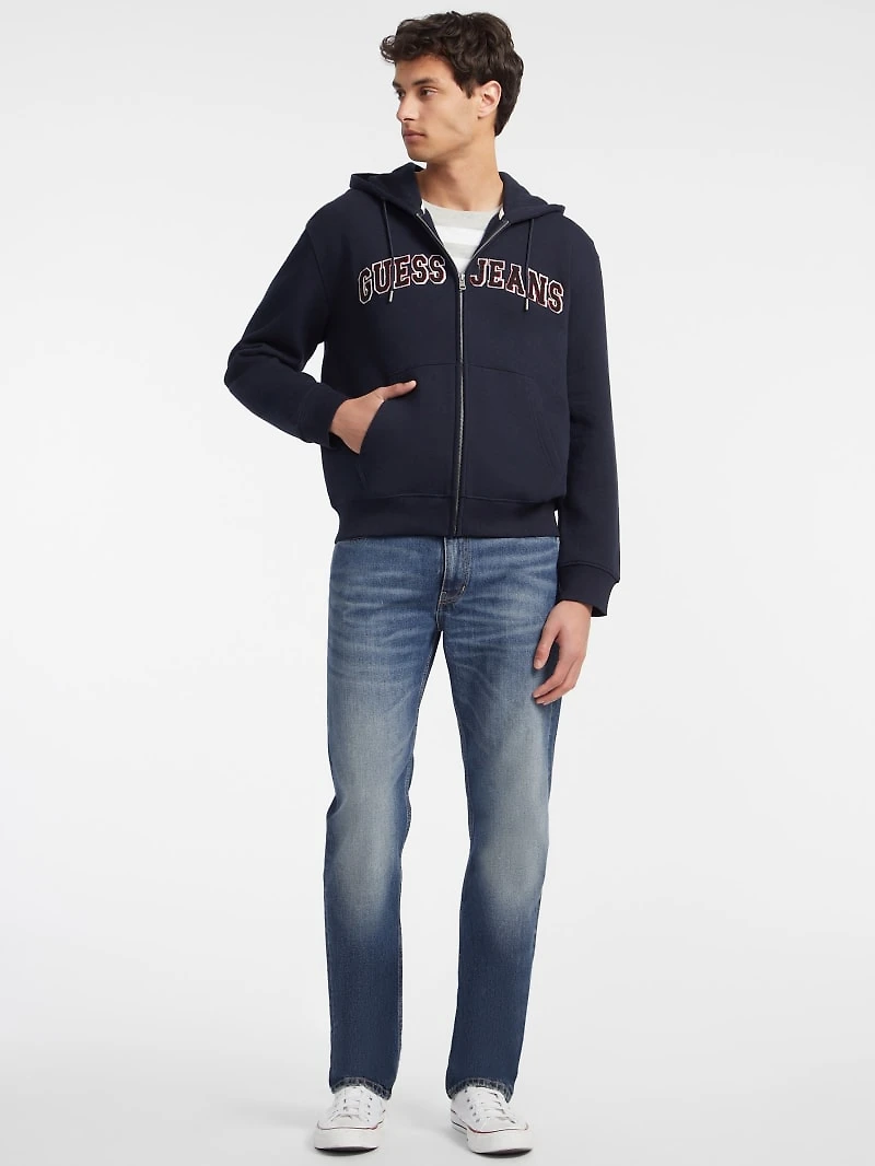 Chenille Patch Zip-Up Hoodie