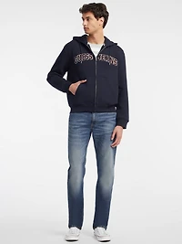 Chenille Patch Zip-Up Hoodie