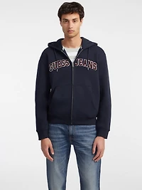 Chenille Patch Zip-Up Hoodie
