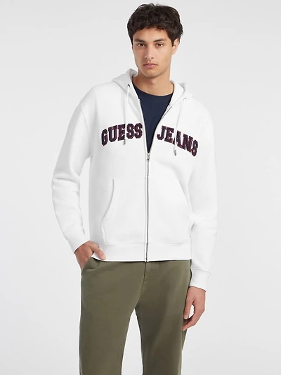 Chenille Patch Zip-Up Hoodie