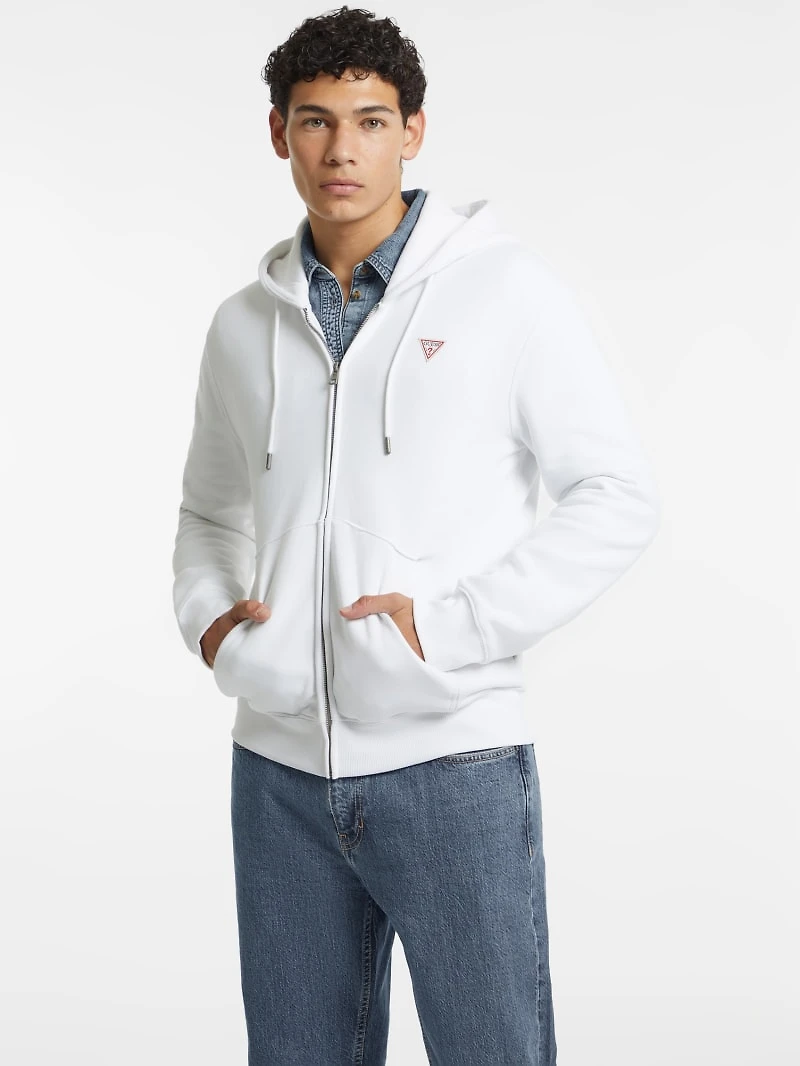 Slim Mini Patch Zip-Up Hoodie