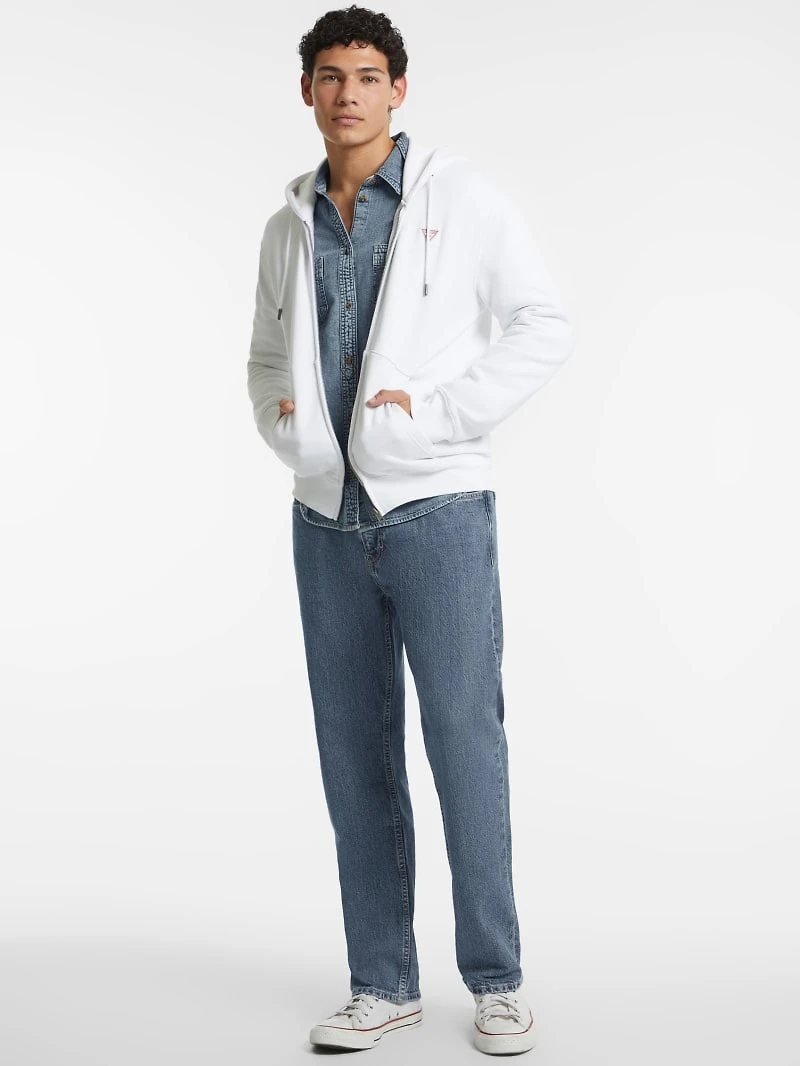 Slim Mini Patch Zip-Up Hoodie