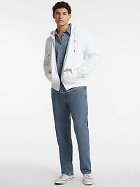 Slim Mini Patch Zip-Up Hoodie