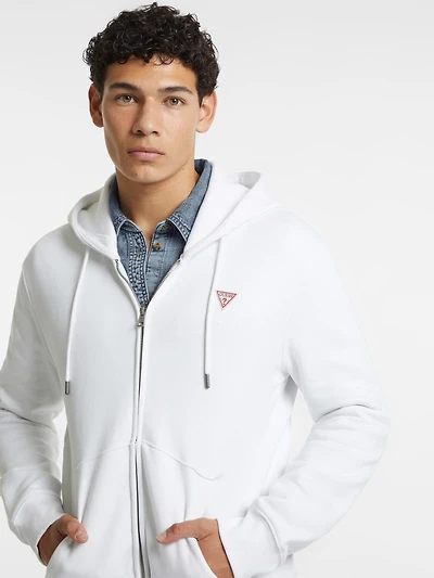 Slim Mini Patch Zip-Up Hoodie