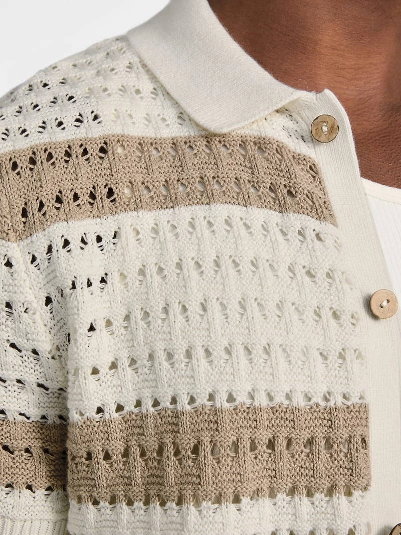 Eco Joshua Striped Crochet Shirt