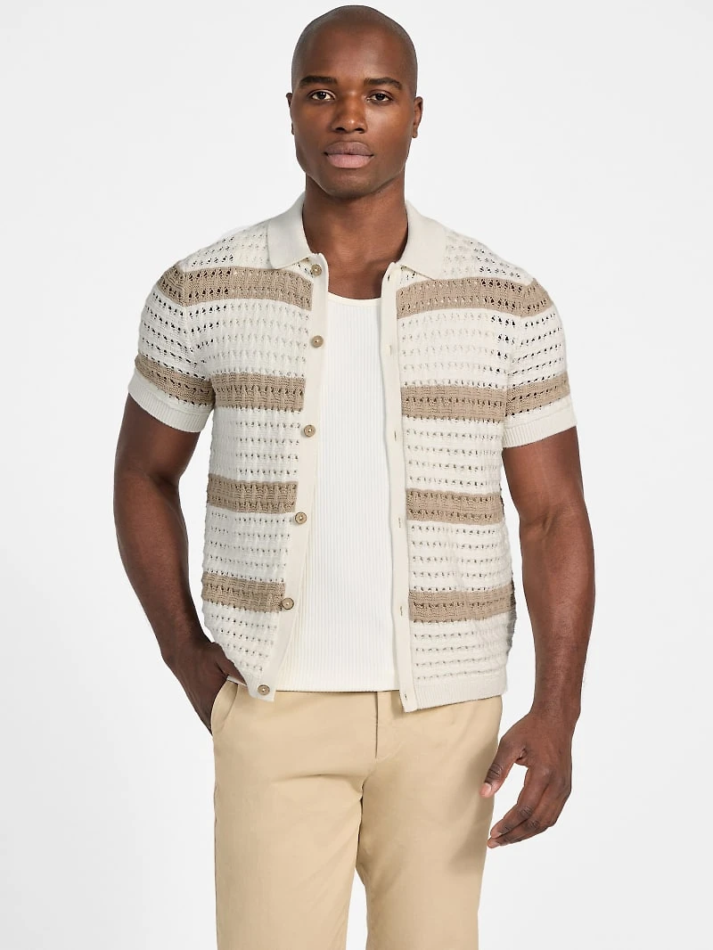 Eco Joshua Striped Crochet Shirt