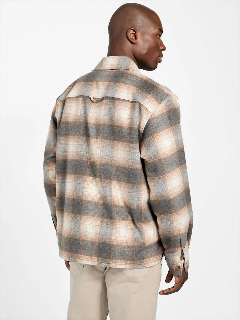 Eco Checkered Wool-Blend Overshirt