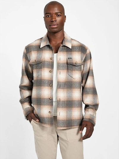 Eco Checkered Wool-Blend Overshirt