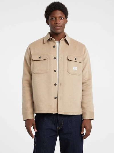 Brushed Wool-Blend Shacket