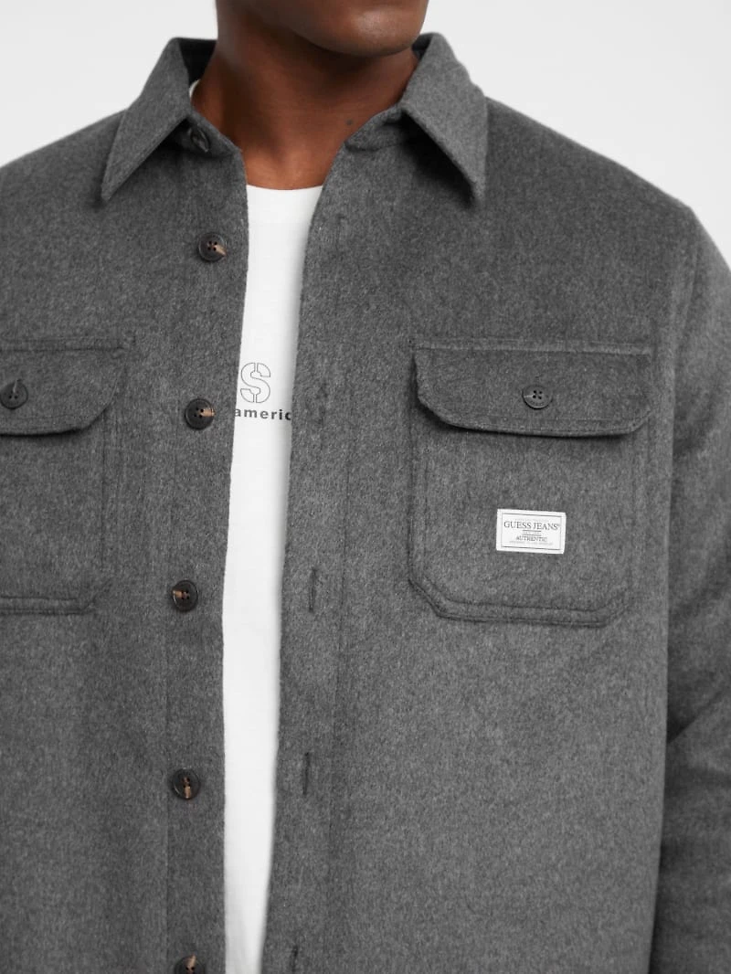 Brushed Wool-Blend Shacket