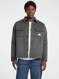 Brushed Wool-Blend Shacket