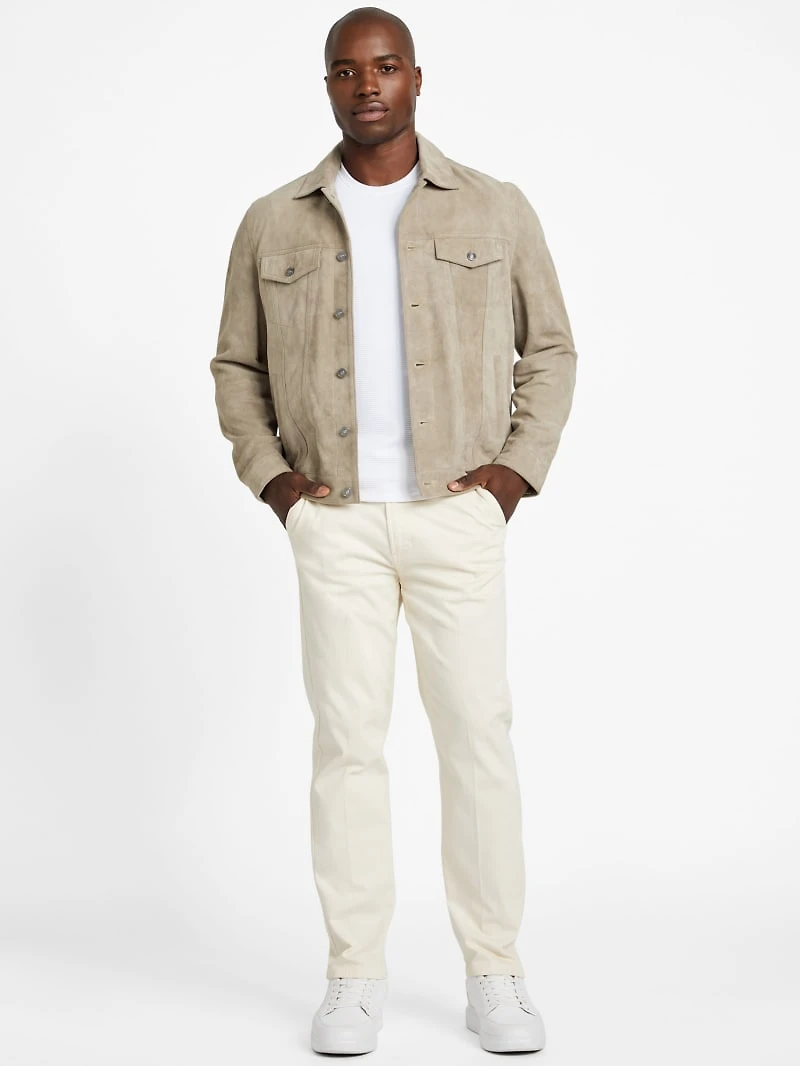 Suede Goat Leather Trucker Jacket