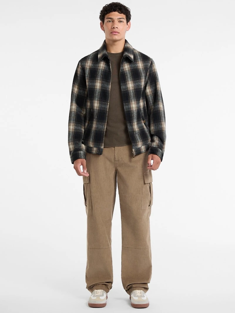 Plaid Wool-Blend Jacket