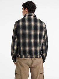 Plaid Wool-Blend Jacket