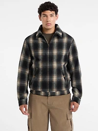 Plaid Wool-Blend Jacket