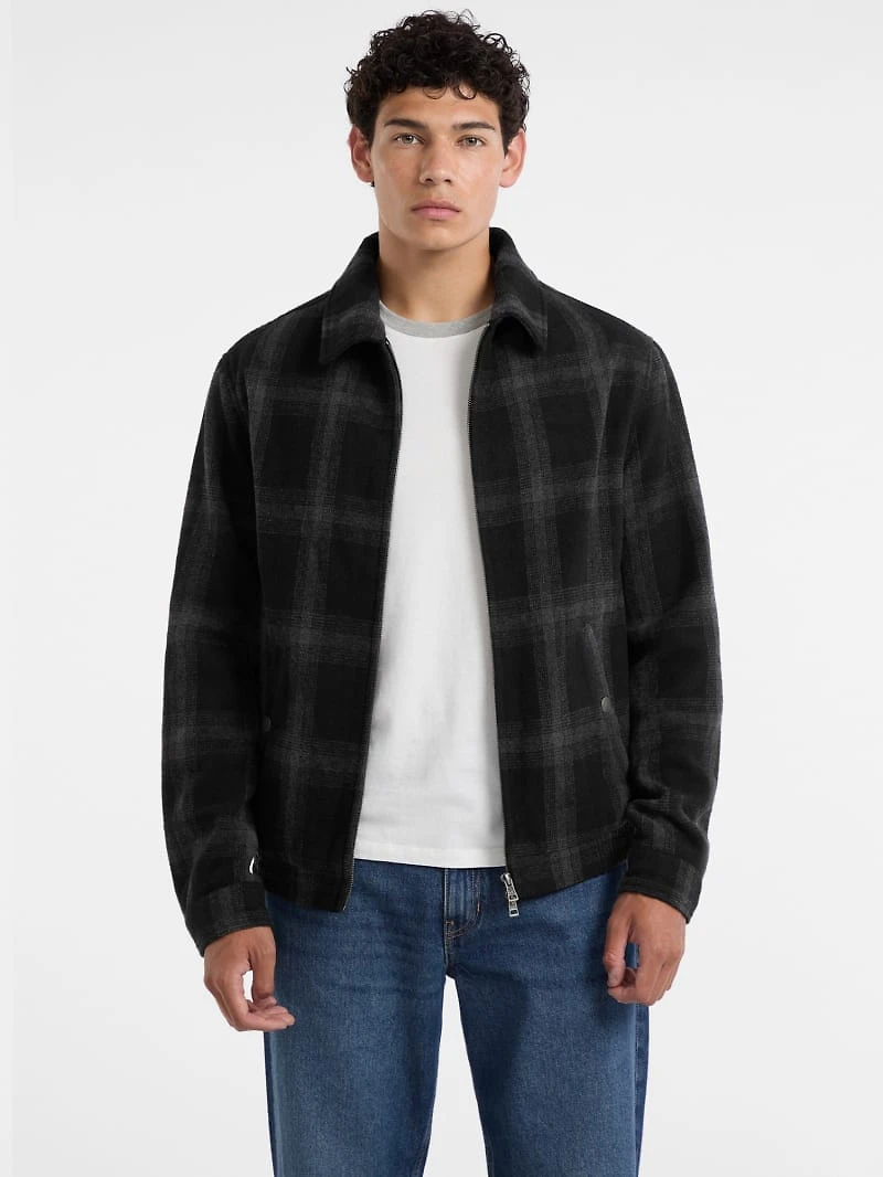 Plaid Wool-Blend Jacket