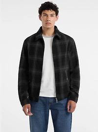 Plaid Wool-Blend Jacket