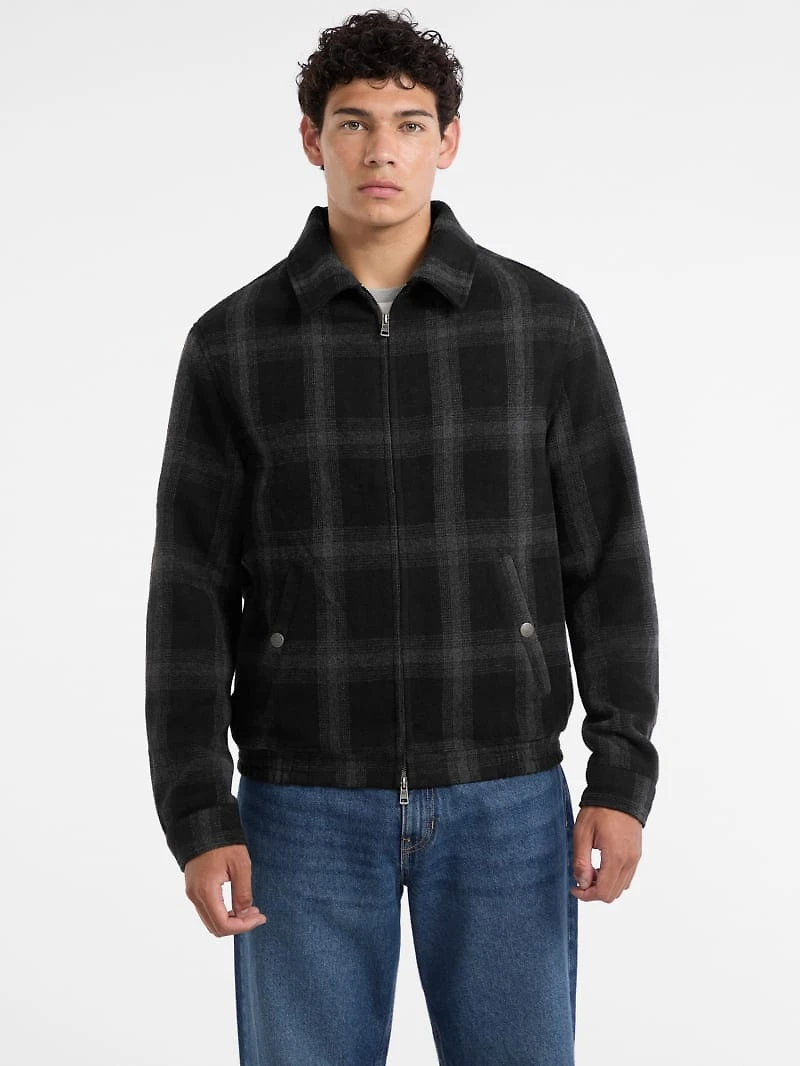 Plaid Wool-Blend Jacket