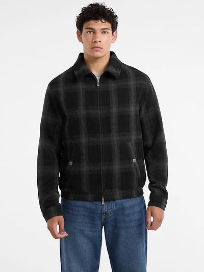 Plaid Wool-Blend Jacket