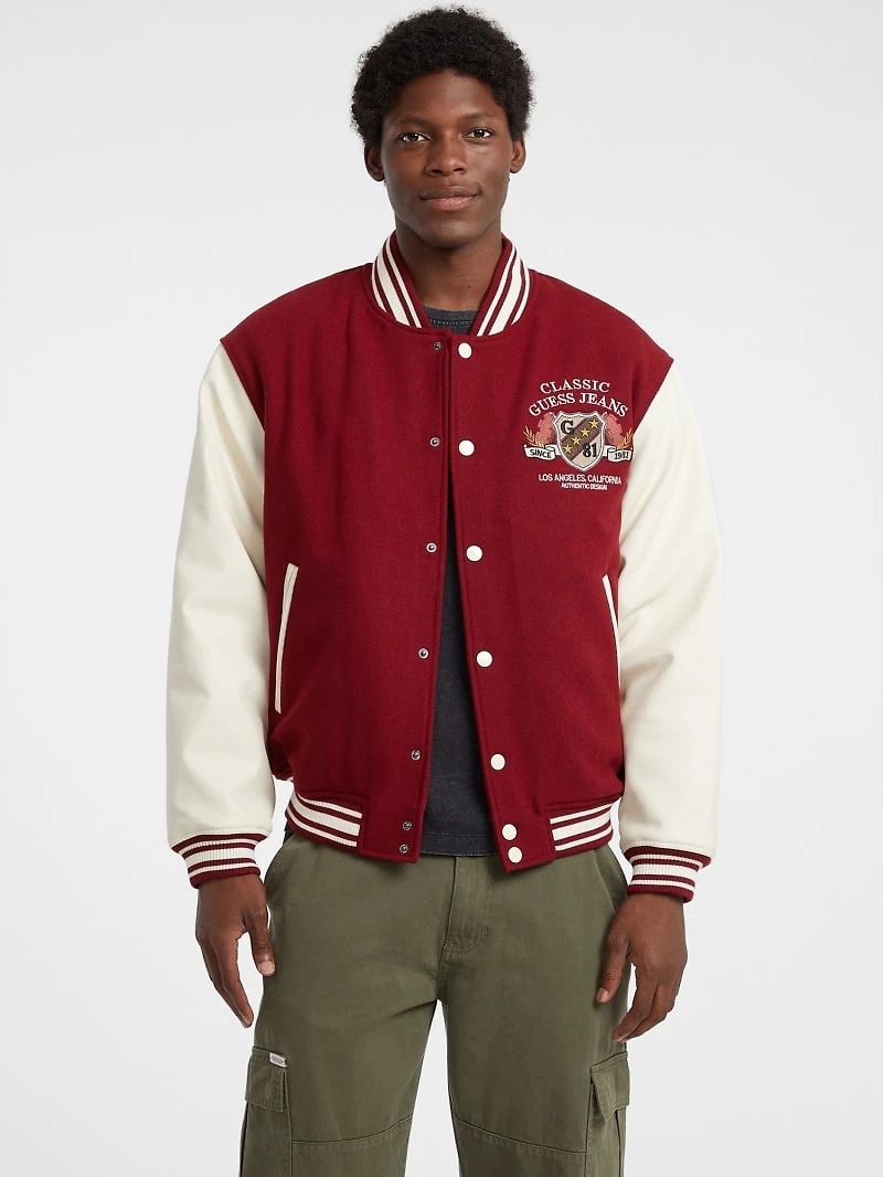 Wool-Blend Letterman Jacket