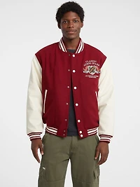 Wool-Blend Letterman Jacket