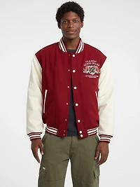 Wool-Blend Letterman Jacket
