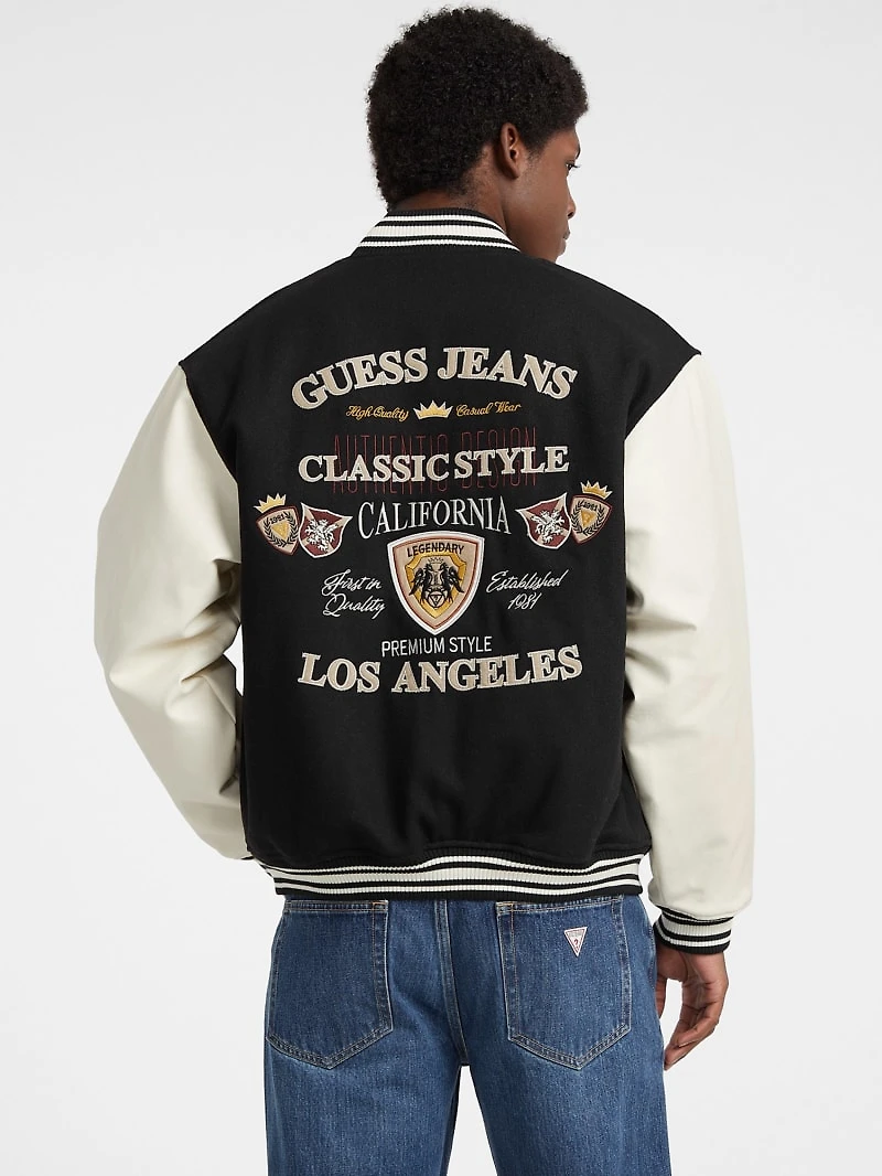 Wool-Blend Letterman Jacket