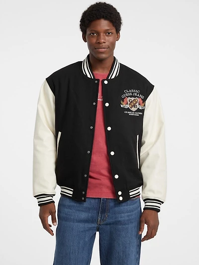 Wool-Blend Letterman Jacket