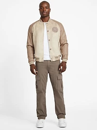 Eco Faux-Suede and Leather Varsity Jacket