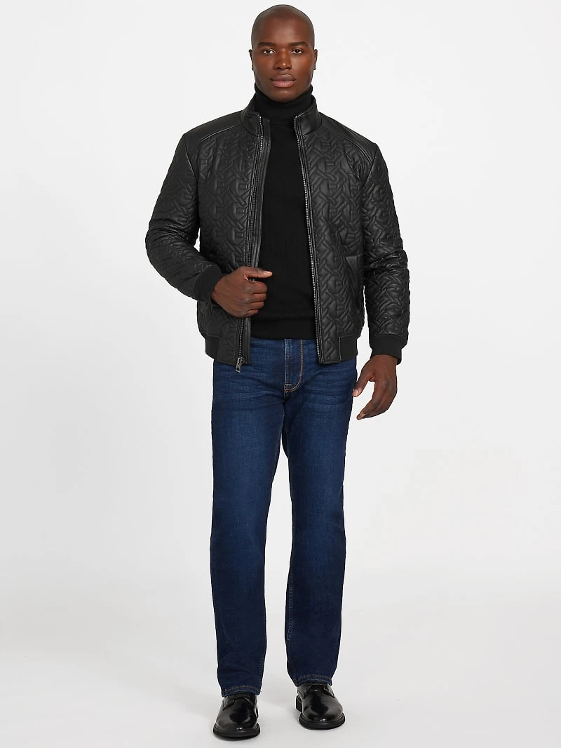 G Chain Quilted Faux-Leather Jacket