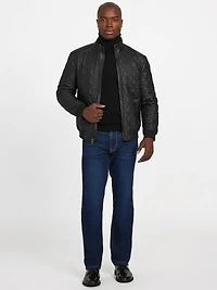 G Chain Quilted Faux-Leather Jacket