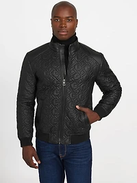 G Chain Quilted Faux-Leather Jacket