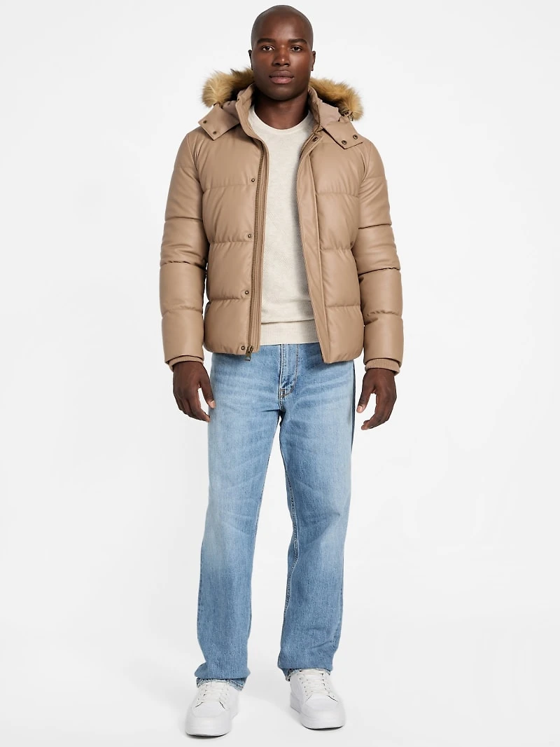 Eco Faux-Leather Puffer Jacket