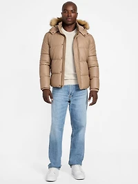 Eco Faux-Leather Puffer Jacket