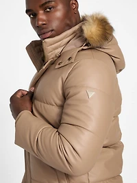 Eco Faux-Leather Puffer Jacket