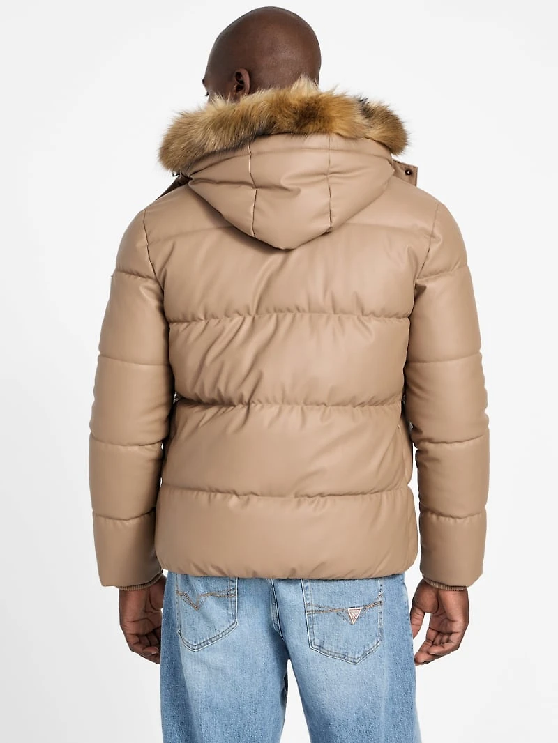 Eco Faux-Leather Puffer Jacket