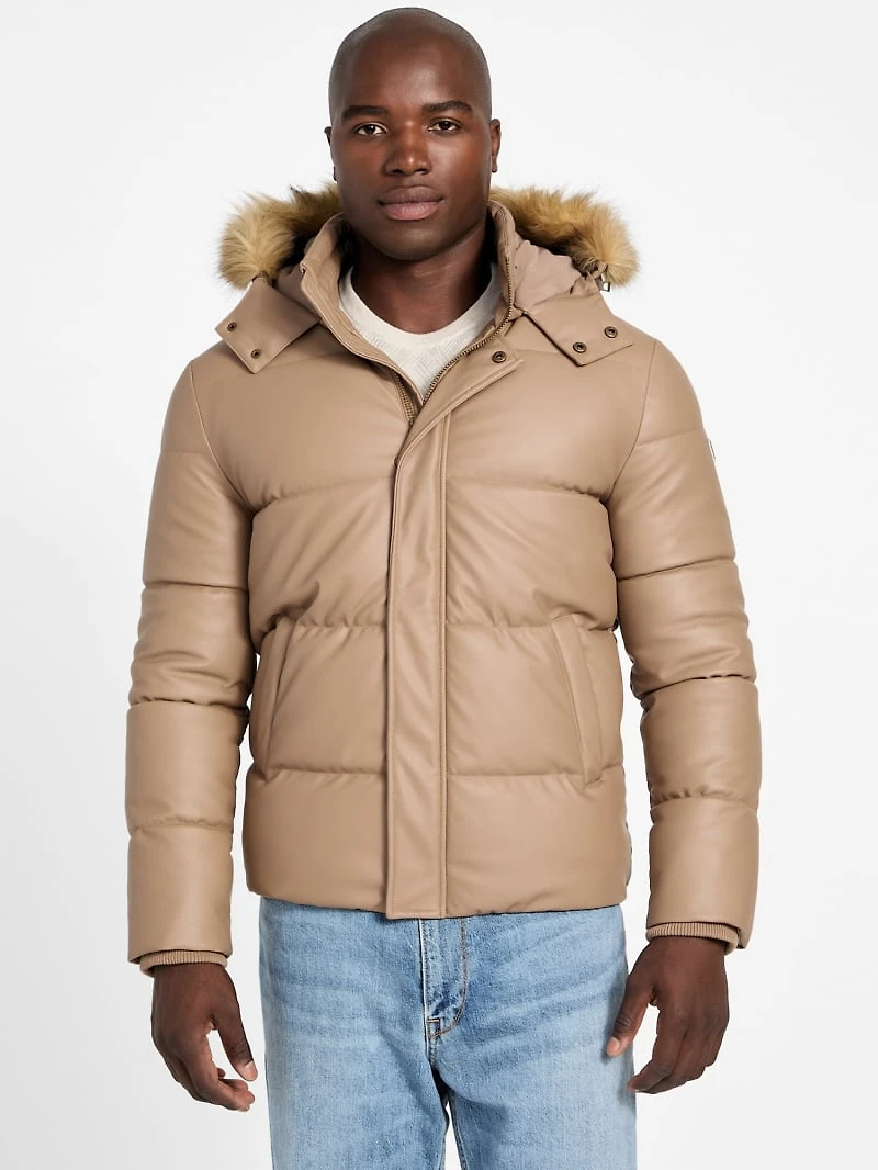 Eco Faux-Leather Puffer Jacket