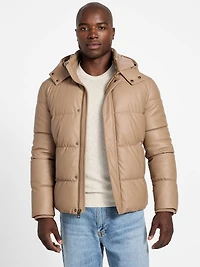 Eco Faux-Leather Puffer Jacket