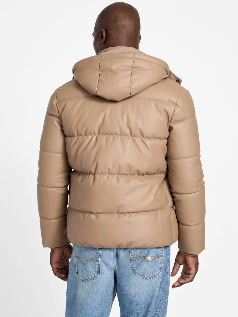 Eco Faux-Leather Puffer Jacket