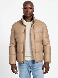 Eco Faux-Leather Puffer Jacket