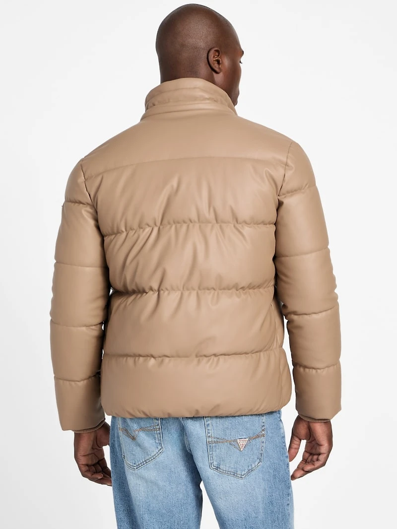 Eco Faux-Leather Puffer Jacket
