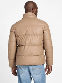Eco Faux-Leather Puffer Jacket