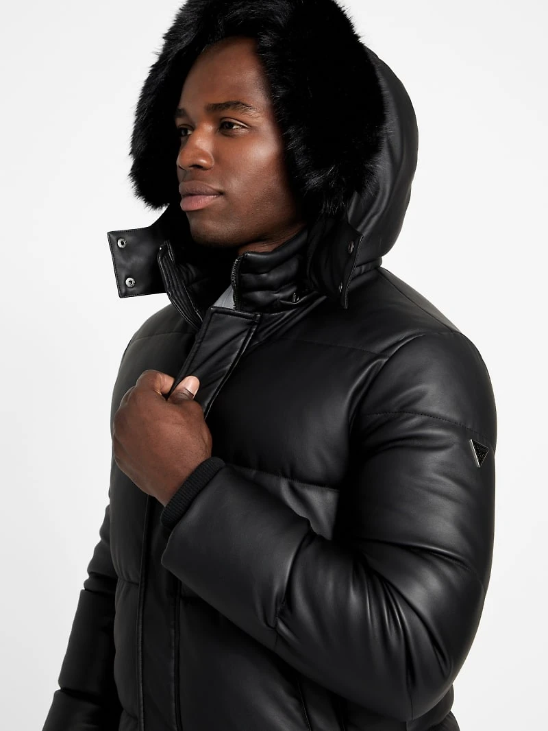 Eco Faux-Leather Puffer Jacket